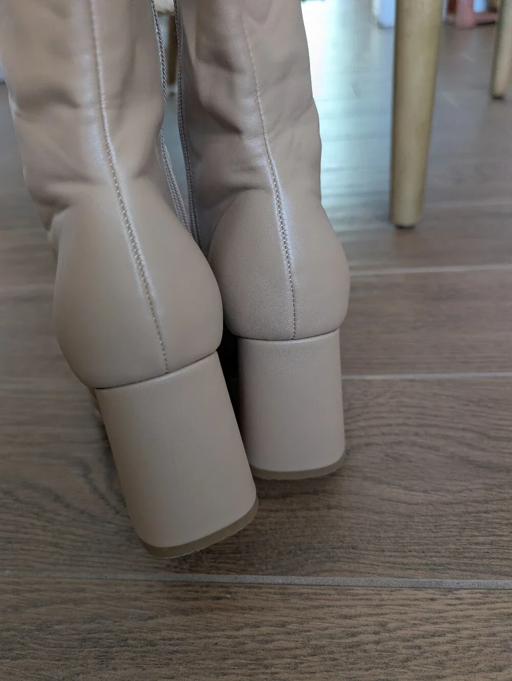 Modatope Nude Tan Women’s Knee-High Block Heel Boots 9.5